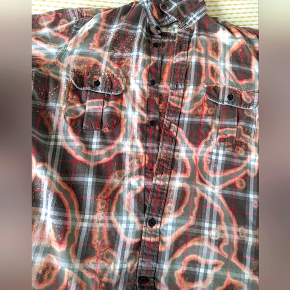 Distressed Boyfriend Plaid button down sz S - Picture 8 of 8